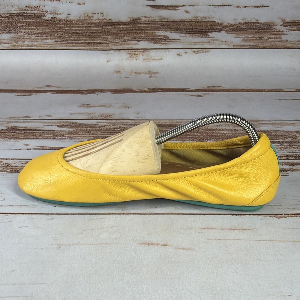Tieks by Gavrieli Mustard Yellow Leather Ballet Flats Slip On Womens Size 8 Used - Picture 5 of 11